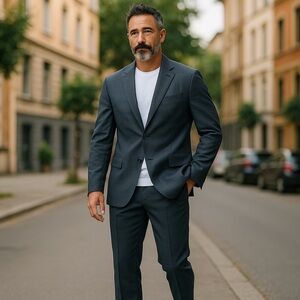 polo ralph lauren mens blazer 46l dark gray wool blend 3 button sport coat $1190